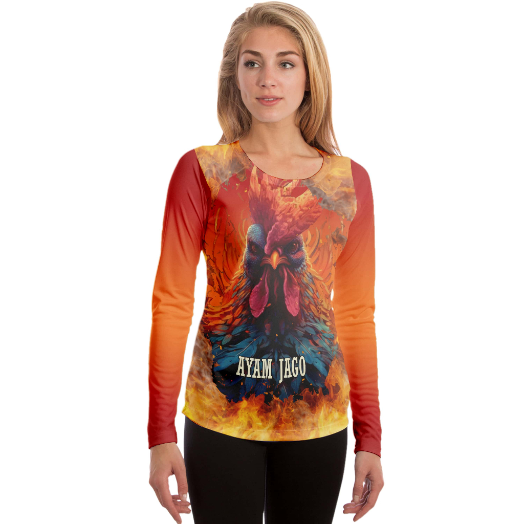 T-shirt wanita baju jersey ayam jago anak/dewasa Fullprint 3D terbaru 2023