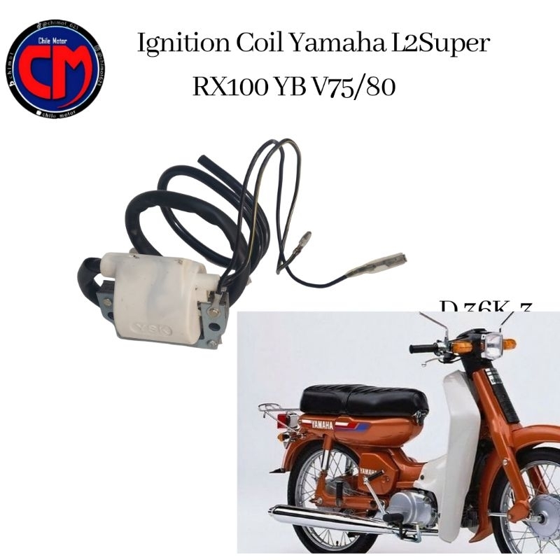 Ignition Coil Putih Yamaha L2Super RX100 YB V75/80 Nos v19bb