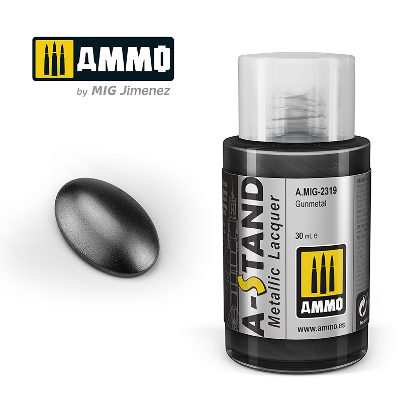 

AMIG2319 A-STAND : Gunmetal - Lacquer Alclad II