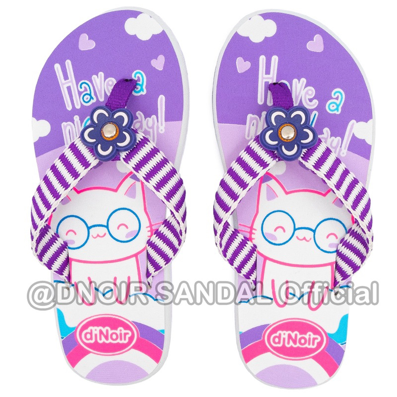 DNOIR Sendal Jepit Anak Perempuan NERD CAT size 25 - 36