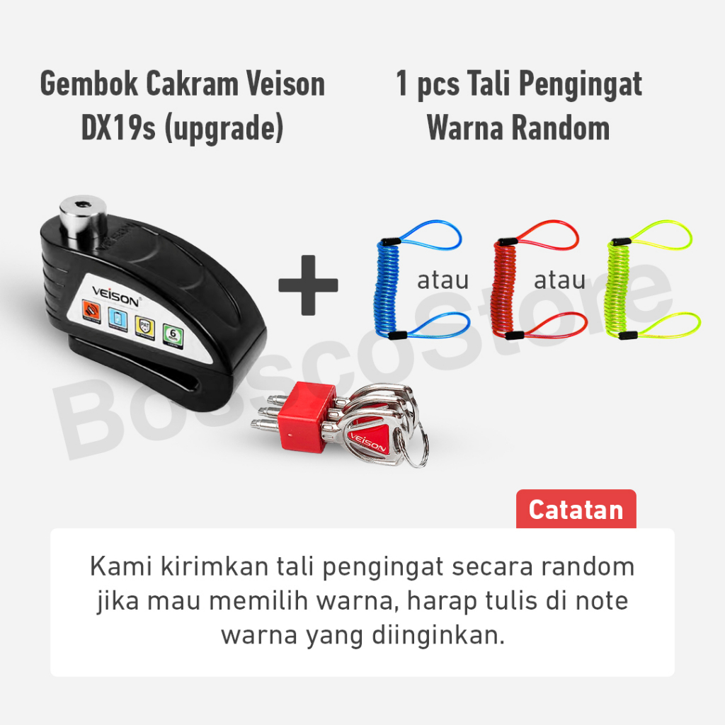 VEISON DX19 Gembok Cakram Alarm Original Kunci Rem Sepeda Motor Discbrake Lock gembok cakram dengan alarm gembok motor anti maling premium gembok motor alarm anti maling terbagus gembok motor gembok stang motor bergaransi berkualitas