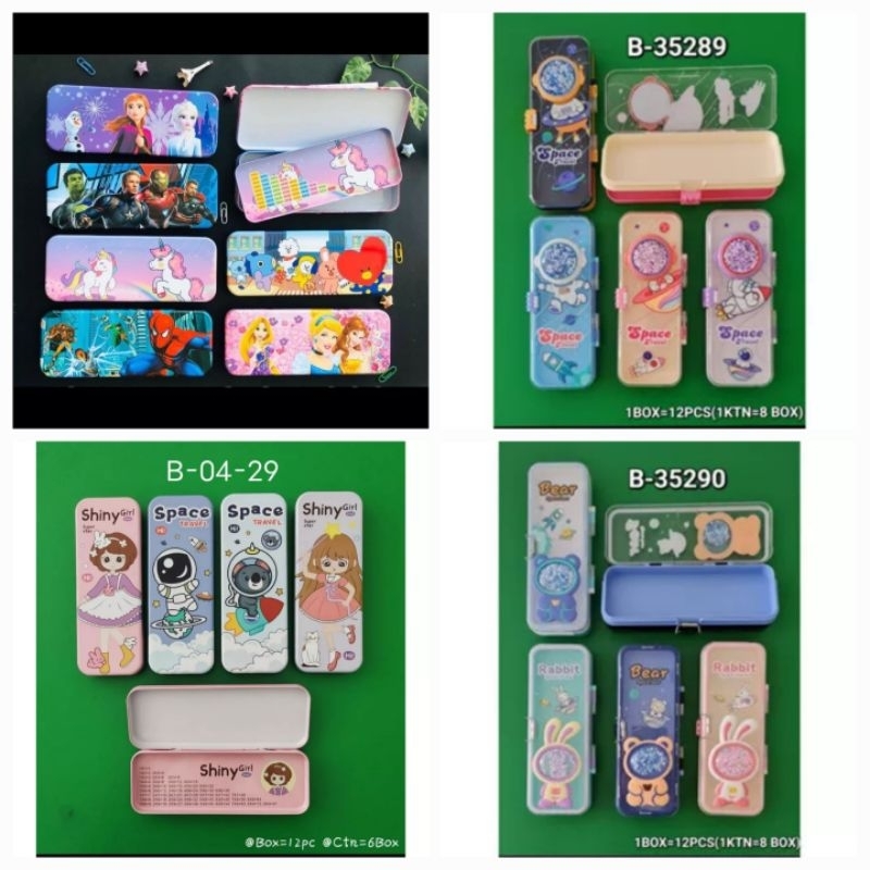 

Tempat Pensil Anak Kotak Pensil Kaleng/Besi Plastik Pelastik 2 Tingkat Fancy Qz-8201/019/039/b-04-29 xiao ling jing