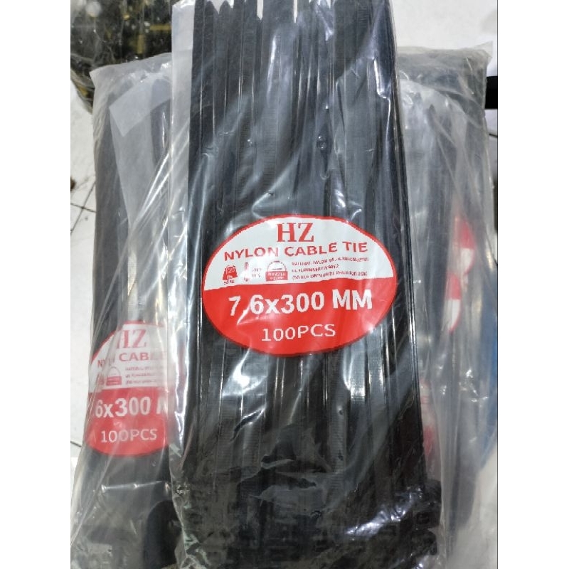 kabel ties 7.6x300mm Hitam cable ties