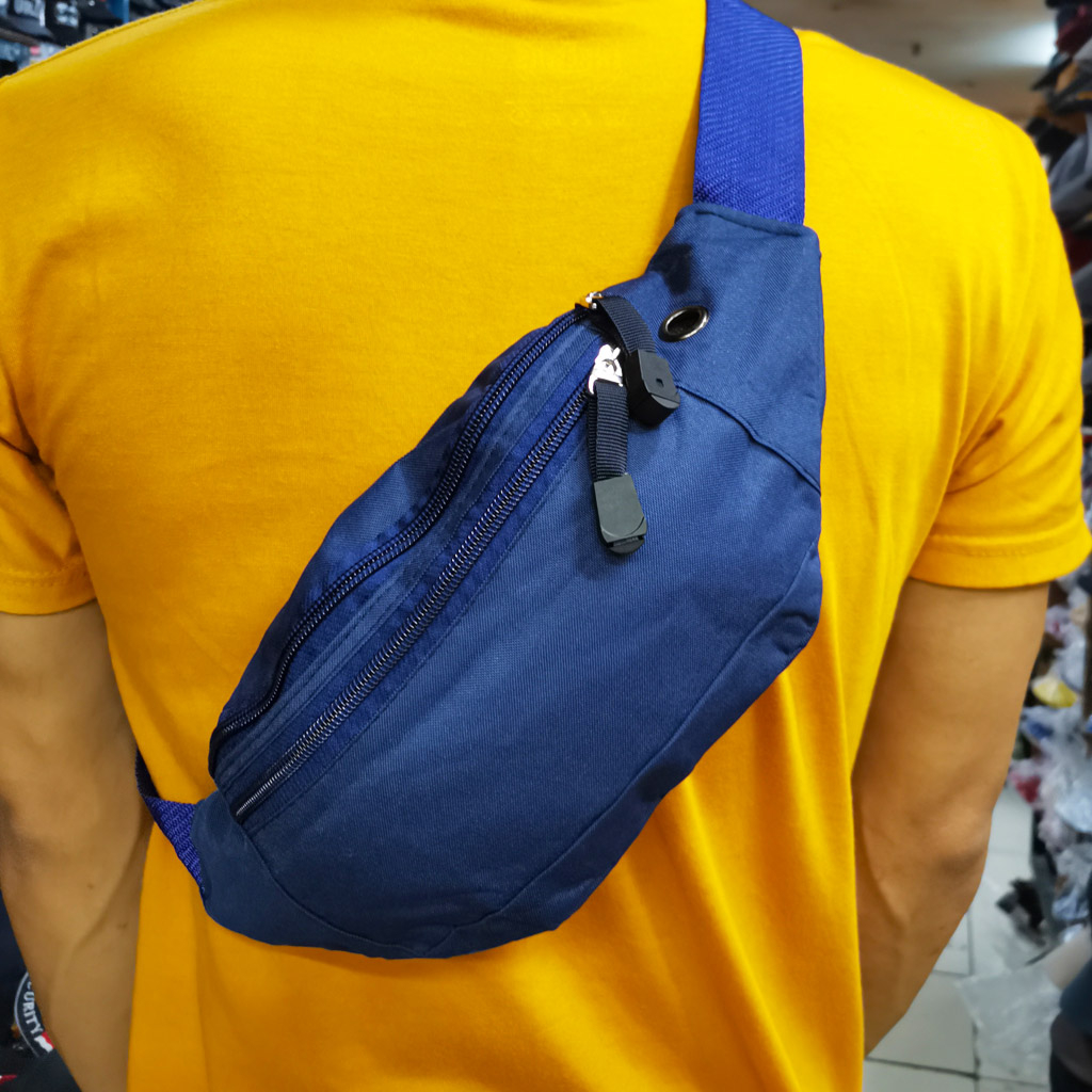 Tas Selempang Polos Pria Wanita Tas Pinggang Waist Bag Warna Komplit