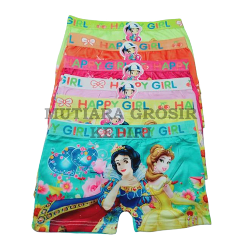 (M L XL) GROSIR 12 PCS BOXER CD ANAK PEREMPUAN LUSINAN / CELANA DALAM WANITA LUSINAN HAPPY GIRL