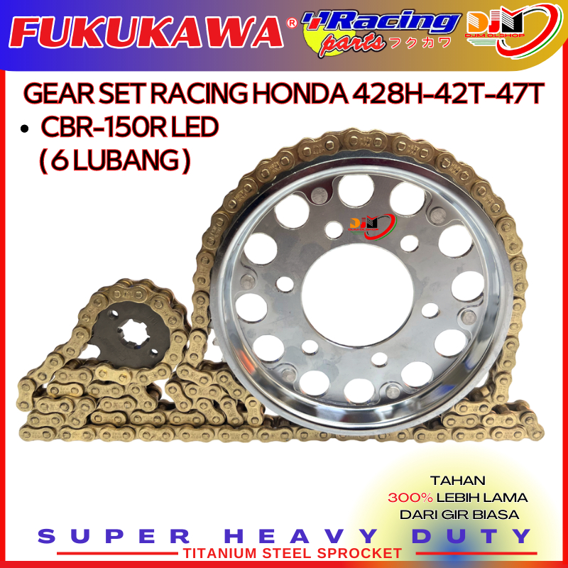 FUKUKAWA GEAR SET RACING HONDA CBR 150R LED (LUBANG 6)