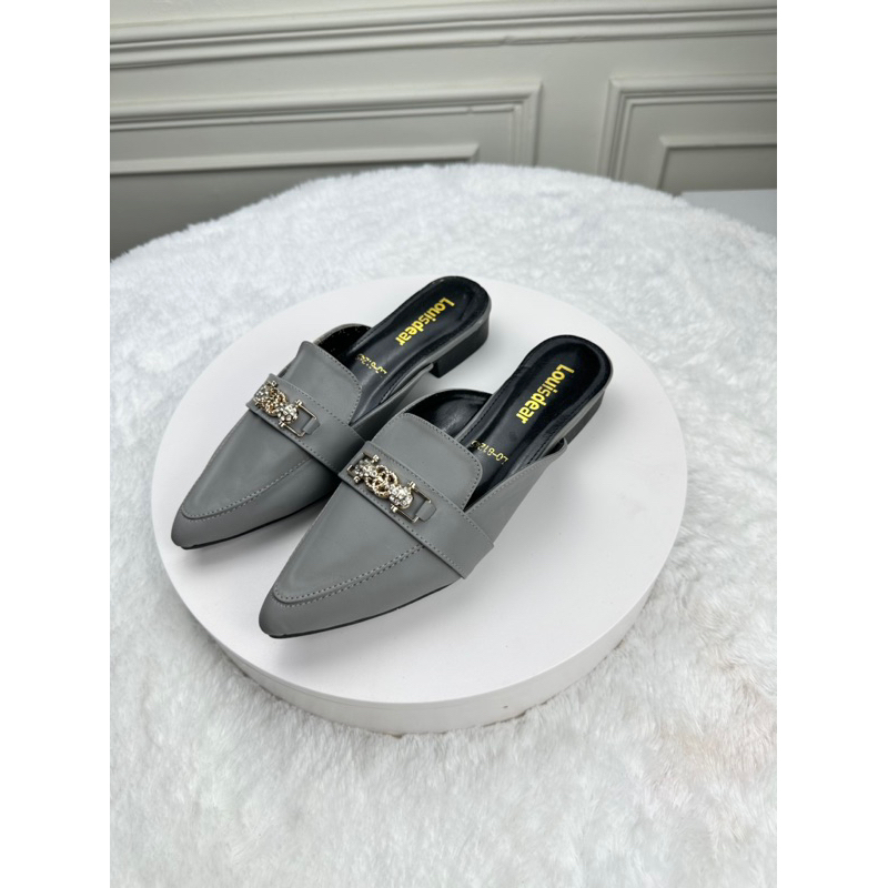 sendal flatshoes wanita terbaru kekinian bahan dove 2 cm  LOISDEAR B86