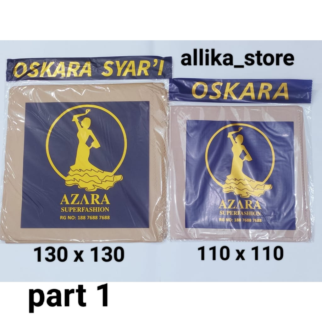 Hijab Segiempat Syari Oskara (130 x 130 cm) dan oskara(110 x 110 cm) Hijab Voal Miracle Azara