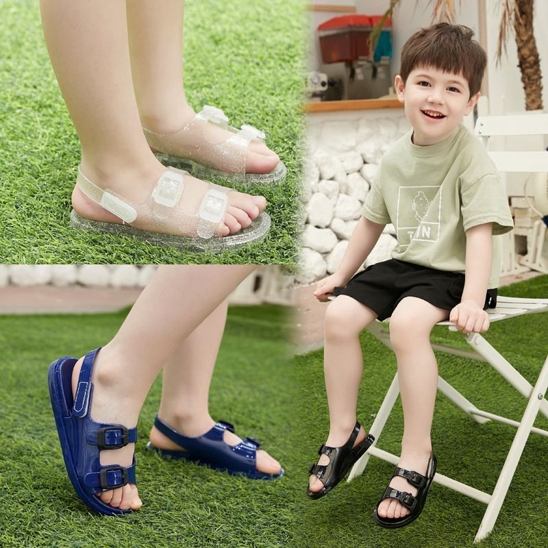 jelly glitter velcro kids (24-30)/jelly shoes kids/sandal anak import/sandal anak karet/sandal sepatu anak jelly/jelly shoes kids/sepatu sandal slippers/sepatu sandal couple mom and kids