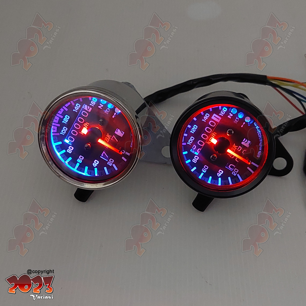 Speedometer Kilometer LED Motor Universal Bulat