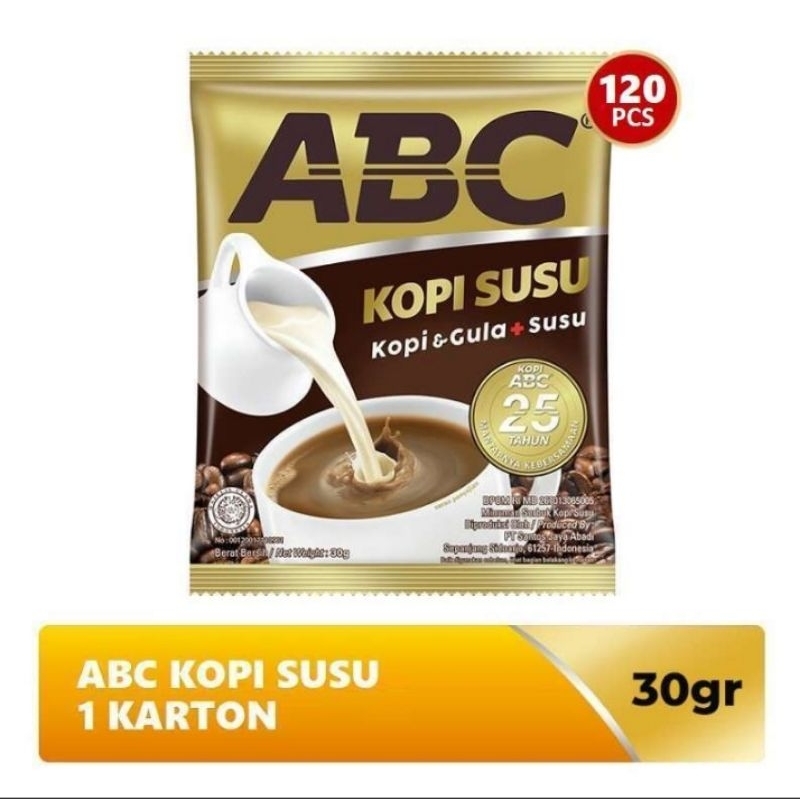 

Abc kopi susu renceng 10 x 30 gr