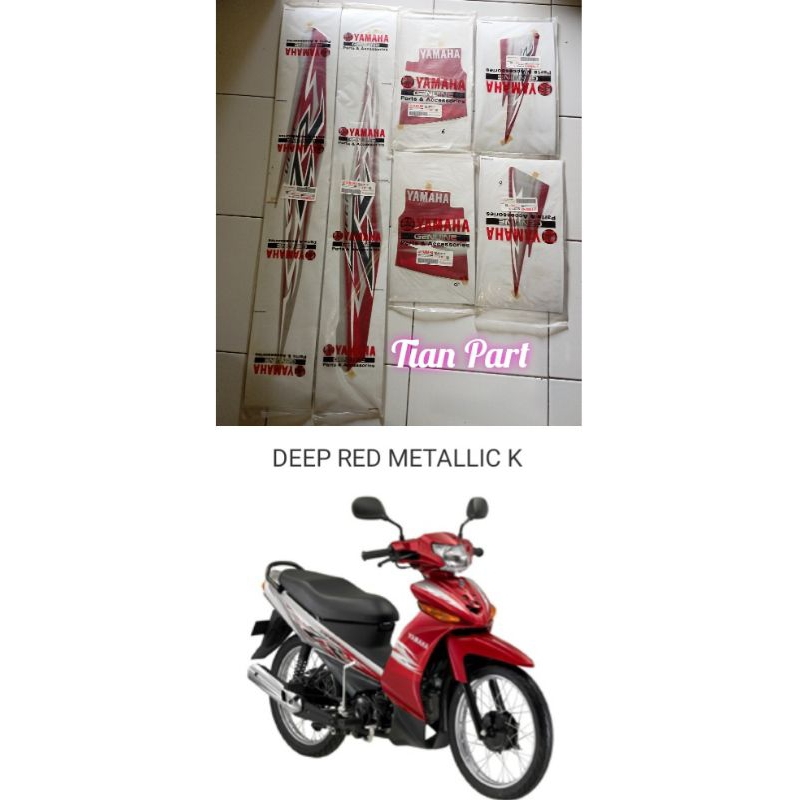 Striping Vega ZR 2009 original Yamaha genuine part warna merah silver full set