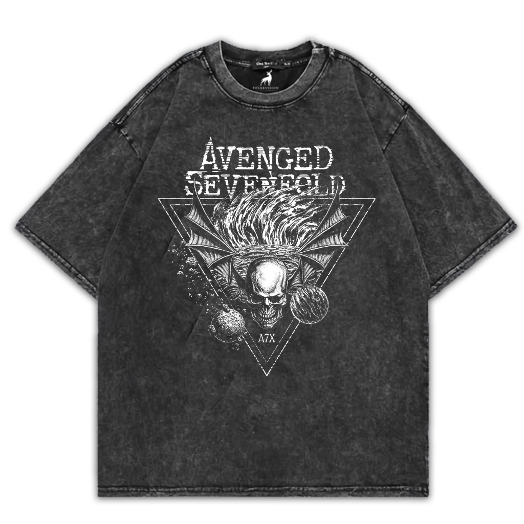 PolarVision T-shirt Washed Oversize Band Musik A7X Avenged Sevenfold