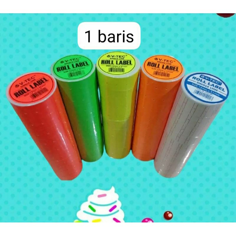 

[ PACK 10 ROLL ] LABEL HARGA WARNA 1 BARIS / PRICE LABEL