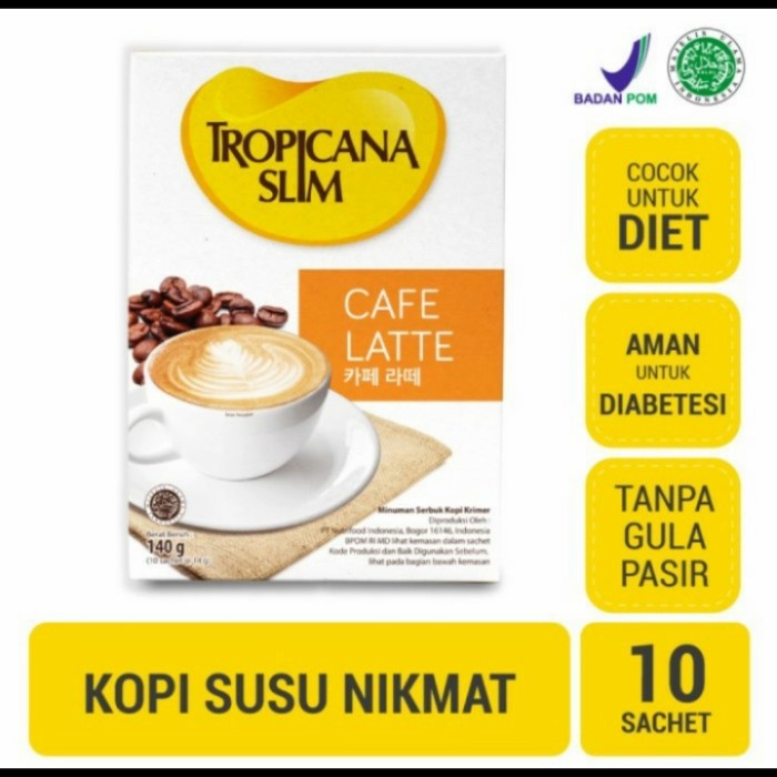 

Tropicana Slim Cafe Latte 140gr / Kopi Instan Tanpa Gula