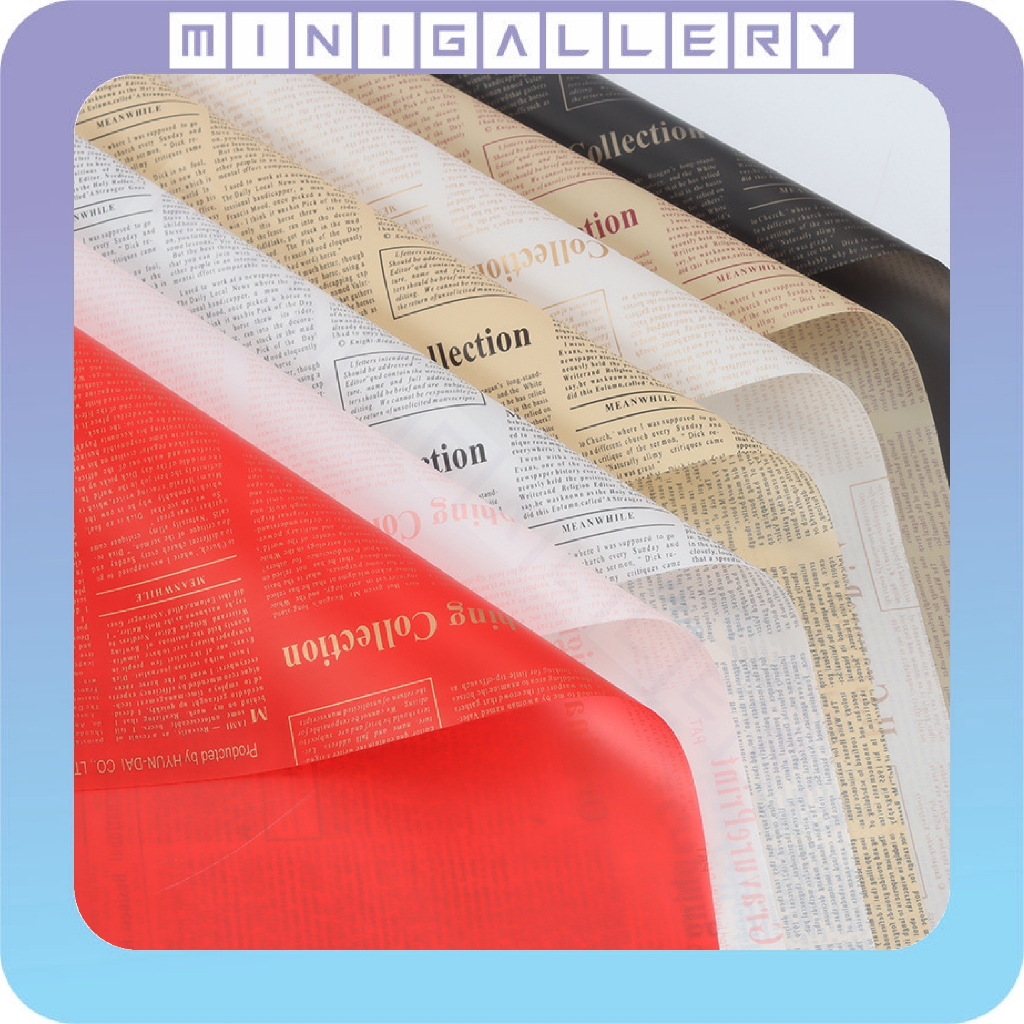 Flower Wrapping Waterproof Aesthetic Vintage Magazine Kertas Buket Model Koran Newspaper Pattern KB6208