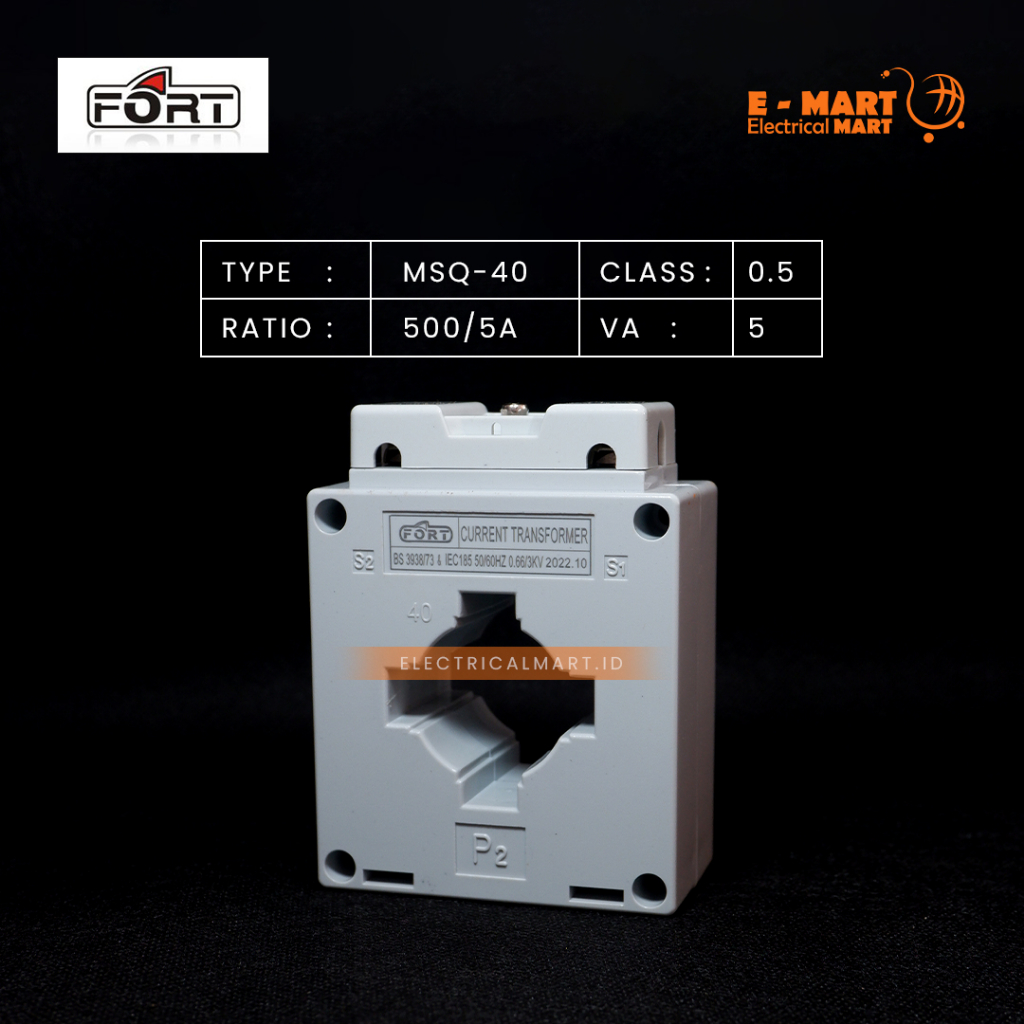 FORT CT Current Transformer 500/5 MSQ-40 500A