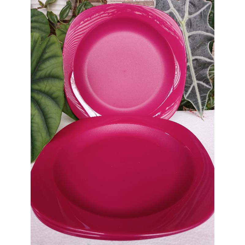 Plate blossom fushia tupperware /plate blossom manggis tupperware (4)