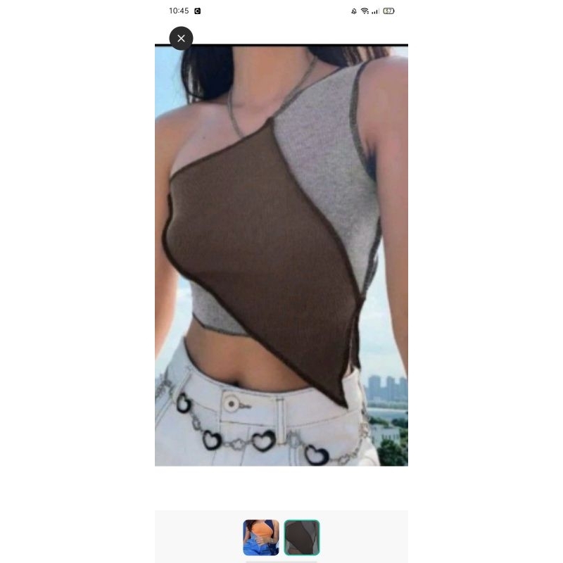 Crop top one shoulder