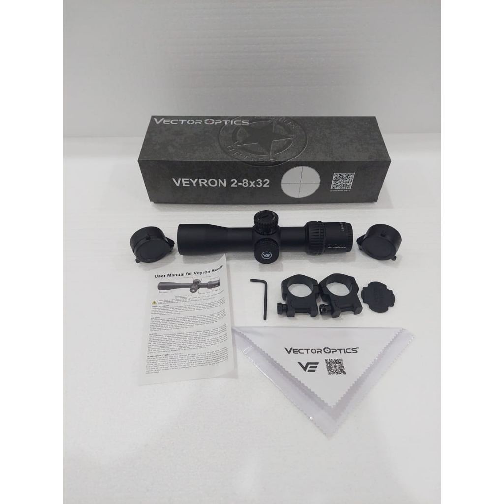 TELESKOP VECTOR VEYRON 2-8x32 IR TITIK TENGAH NYALA BARU VECTOROPTICS