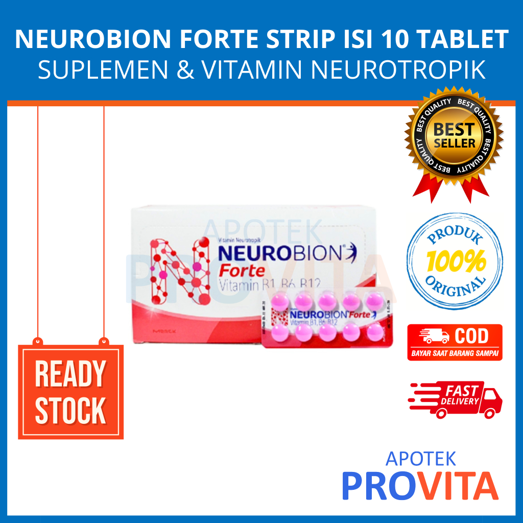 NEUROBION FORTE STRIP ISI 10 TABLET - Suplemen, Vitamin Neurotropik, Vitamin B