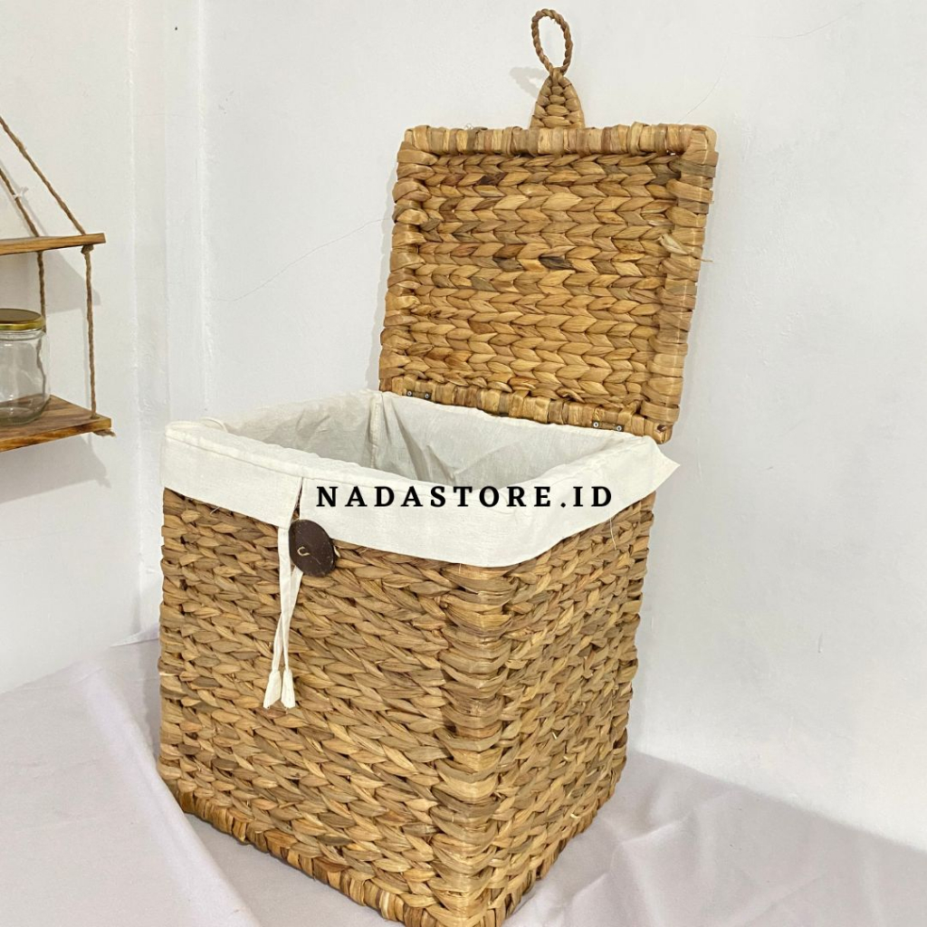 NADASTORE - NEW KERANJANG LAUNDRY ANYAMAN ENCENG GONDOK / LAUNDRY BOX WATER HYACINTH / KERANJANG PAKAIAN