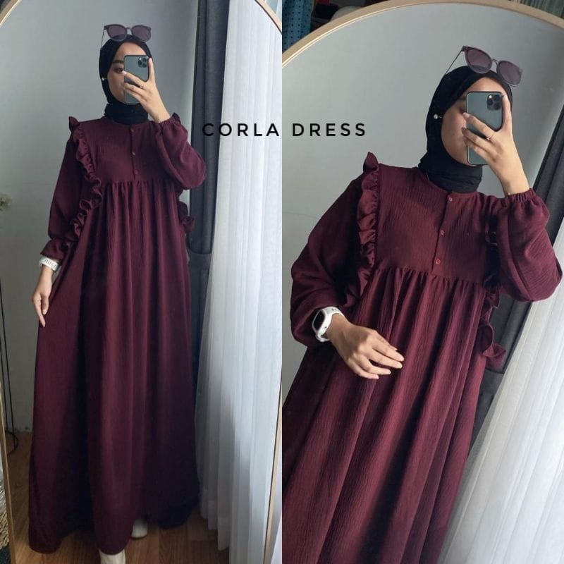 CORLA DRESS ( SR 0011 ) DRESS CRINGKLE  KEKINIAN / DRESS CRINCKLE AIRFLOW