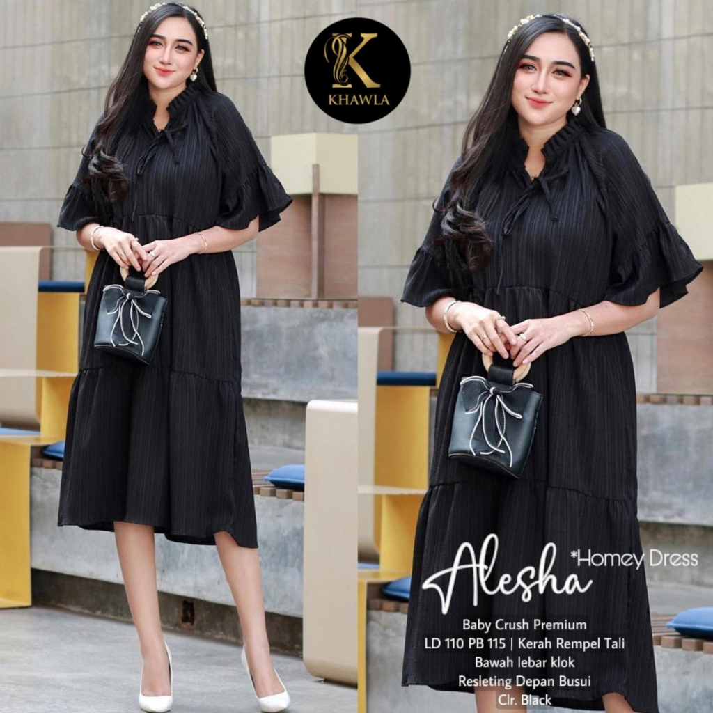 Alesha Homey Dress Baby Crush Premium Casual Dress Busui Original Produk By Khawla