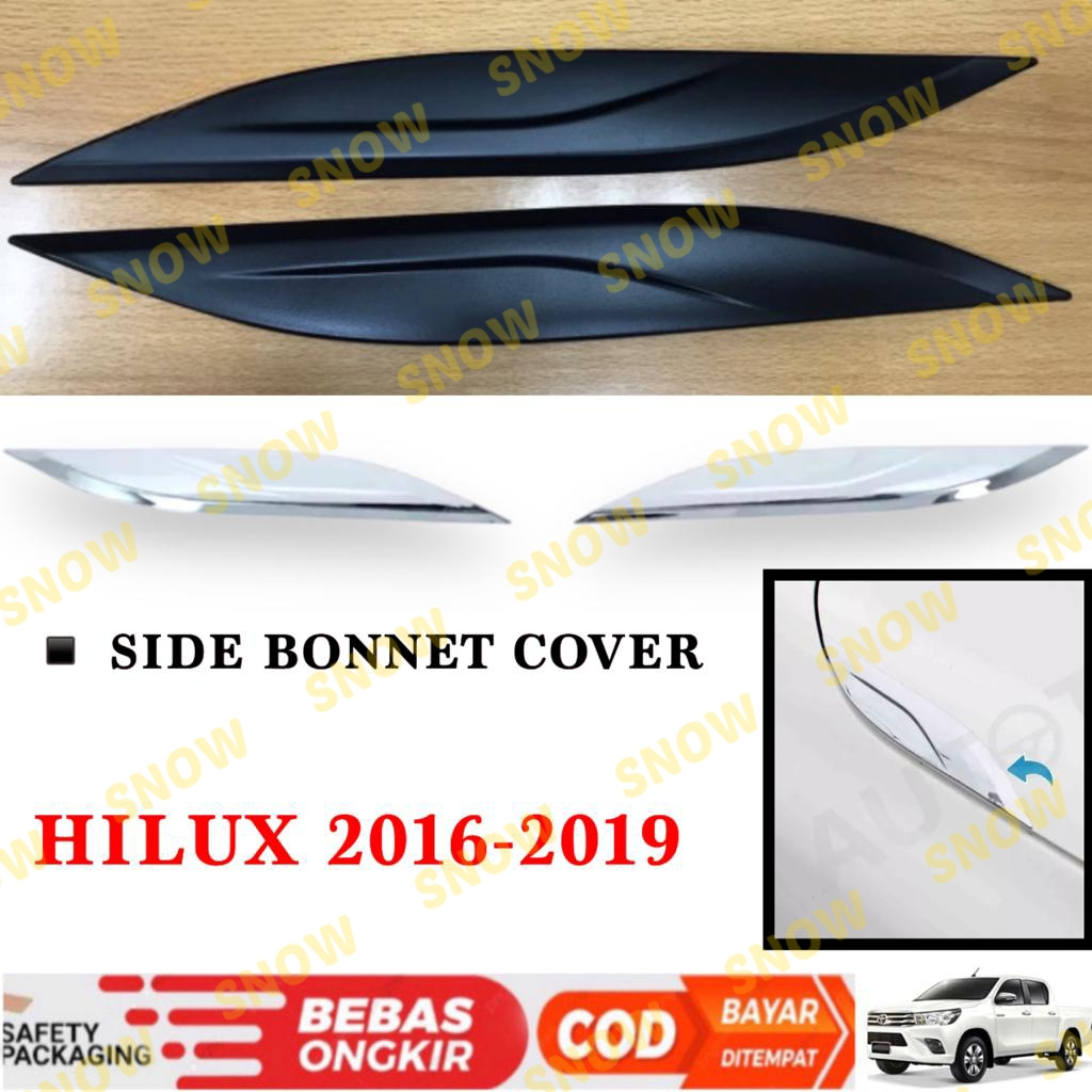 Side Bonnet All New Hilux 2016 2022 2023 2024 List Samping Hitam Chrome