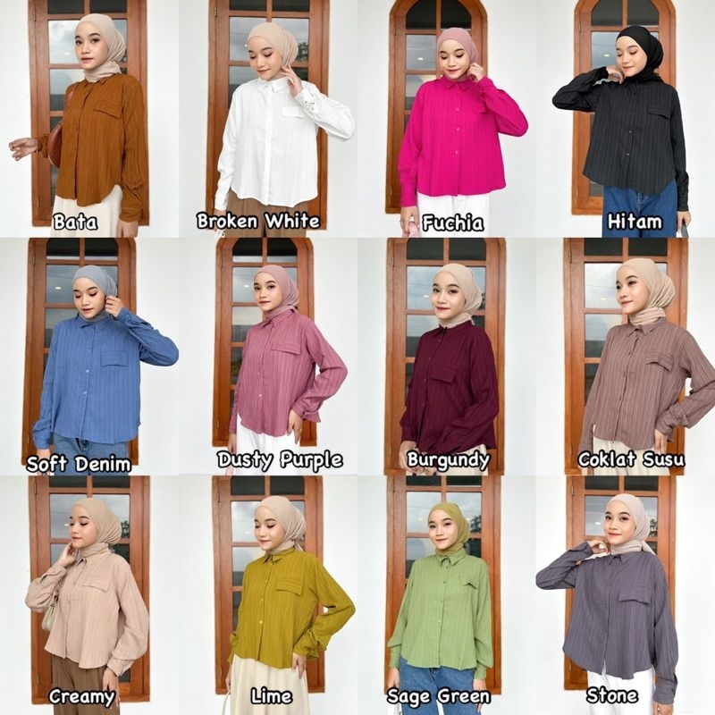 LUNA BLOUSE SEMI CROP | KEEMJA BLOUSE WANITA SEMI CROP | ATASAN WANITA