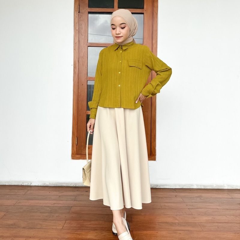 LUNA BLOUSE SEMI CROP | KEEMJA BLOUSE WANITA SEMI CROP | ATASAN WANITA