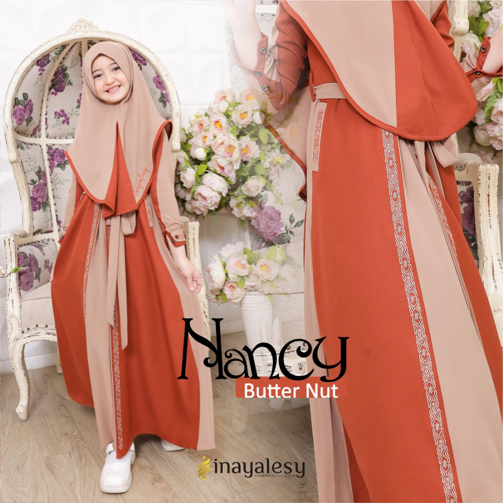 GAMIS COUPLE IBU ANAK NANCY ORIGINAL BY INAYA INAYALESY DRESS BAJU BUSANA MUSLIM WANITA BUSUI SET SE