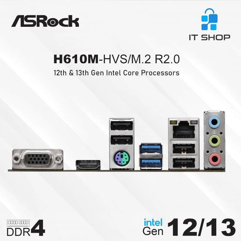 Motherboard Asrock H610M-HVS/M.2 R2.0 - LGA1700 - Gen 12, Gen 13 dan Gen 14
