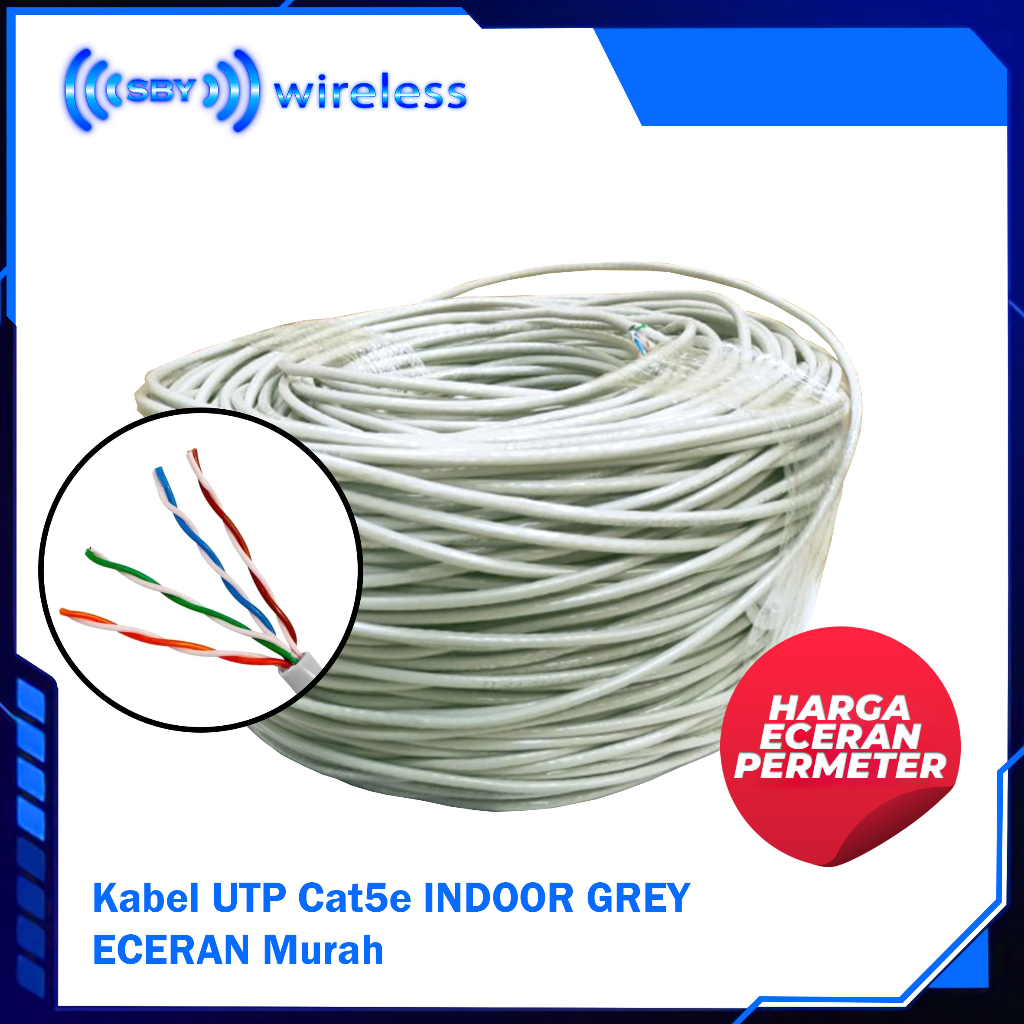 Kabel UTP Cat5e INDOOR GREY - ECERAN Murah