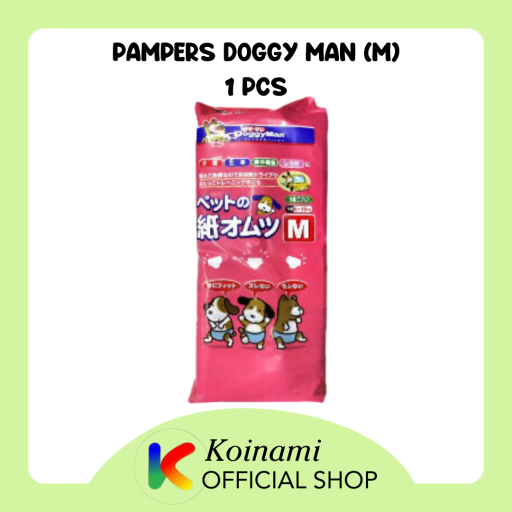 PAMPERS M DOGGY MAN @ 1 pcs / popok hewan anjing kucing / pet diapers / cat dog