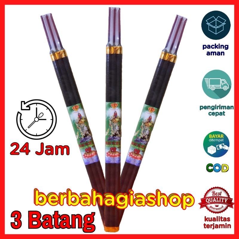 Hio Dupa 24 Jam Ada 3 Warna Merah Hitam Dan Coklat (Putih) Isi 3 Batang Samkai Ulir Stik Besar Wangi 1000 Bunga Merek Pekong Incense 24Jam Sembahyang Puja Bagus Xtra Long