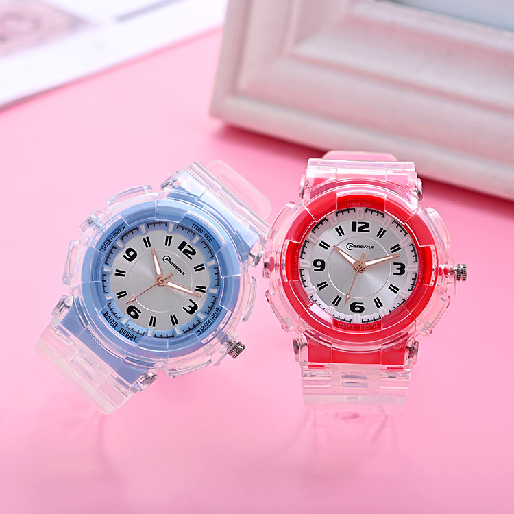 【Free box】Jam Tangan Anak Analog Watch Tahan Air Jam Tangan Putih Transparan Kupu-kupu Glitter 3D Silikon Kartun Jam Tangan Lucu Kuarsa Anak Perempuan Jam Tangan