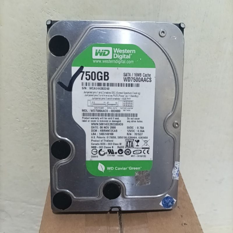 Hardisk HDD 750GB Kondisi Normal