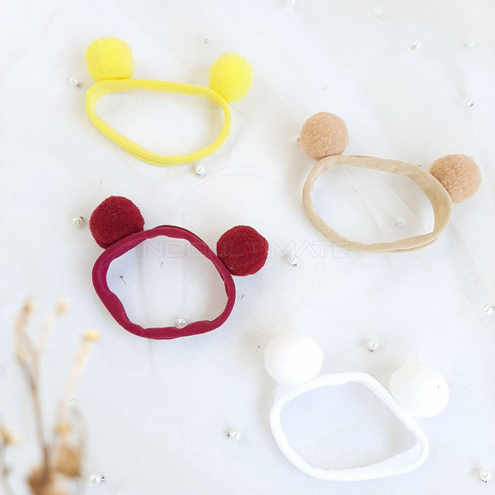 TY-501 Bandana Bayi Pompom Bando Bayi Perempuan Headband Baby Import Bandana Bayi Nylon USA Pom Pom Warna Warni Headband Bandana Bayi Bandana Pompom Bando Bayi Bando Newborn Mini Pompom