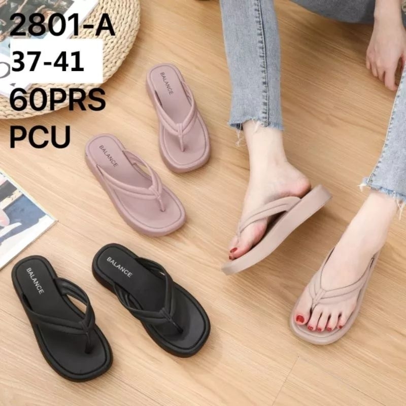 Balance 2801-A Original Sandal wedges jepit wanita Korean slippers bahan karet rubber elastis super 