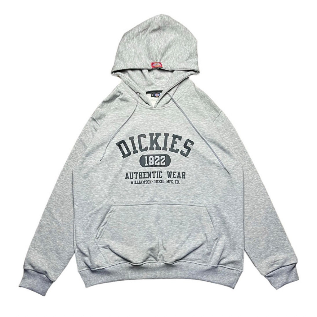 Hoodie Dickies 1922 Logo Abu Black Authentic Wear Font Sablon &amp; Fulltag - Banyak Varian Warna Dickies Premium Quality