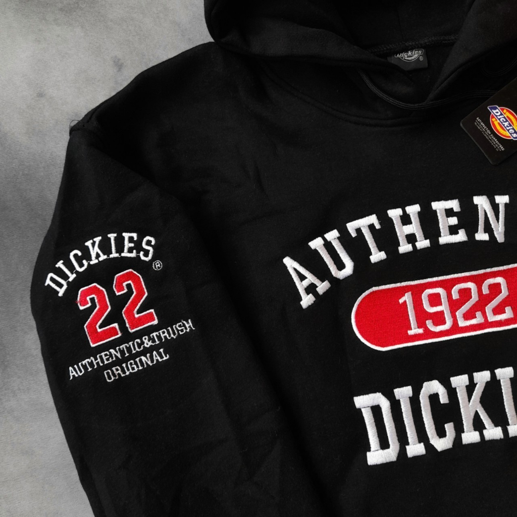 Jaket Sweater Hoodie Authentics Dickies 1922 Logo Black Fulltag &amp; Fullbordir - Banyak Varian Warna Dickies Premium Quality