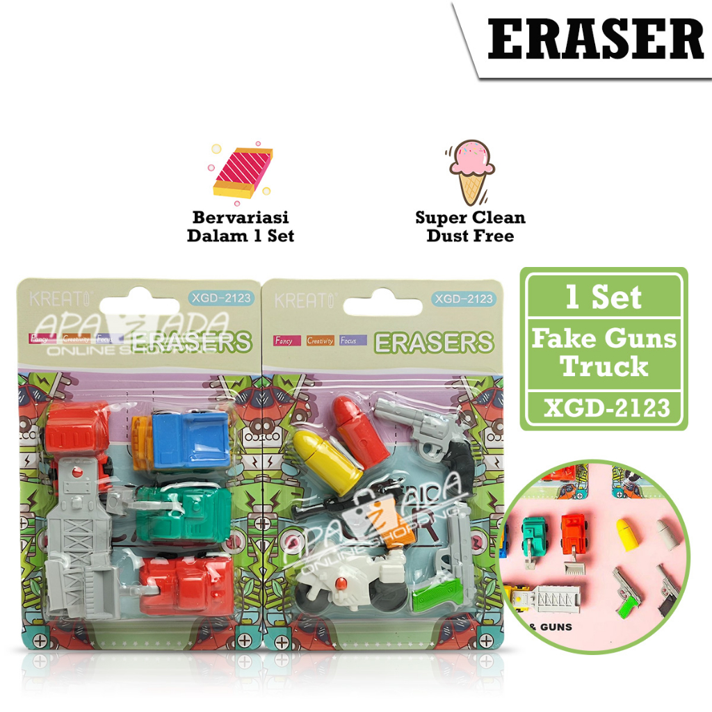 

Apazada - Penghapus Pensil Murah [1 Set - 4/6 Pcs Penghapus] / Hapusan Truck / Eraser XGD-2123