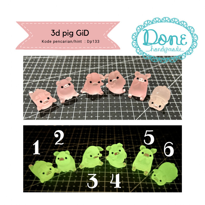 done handymade 3d deco pig caracter pig chinese zodiac shio dp133