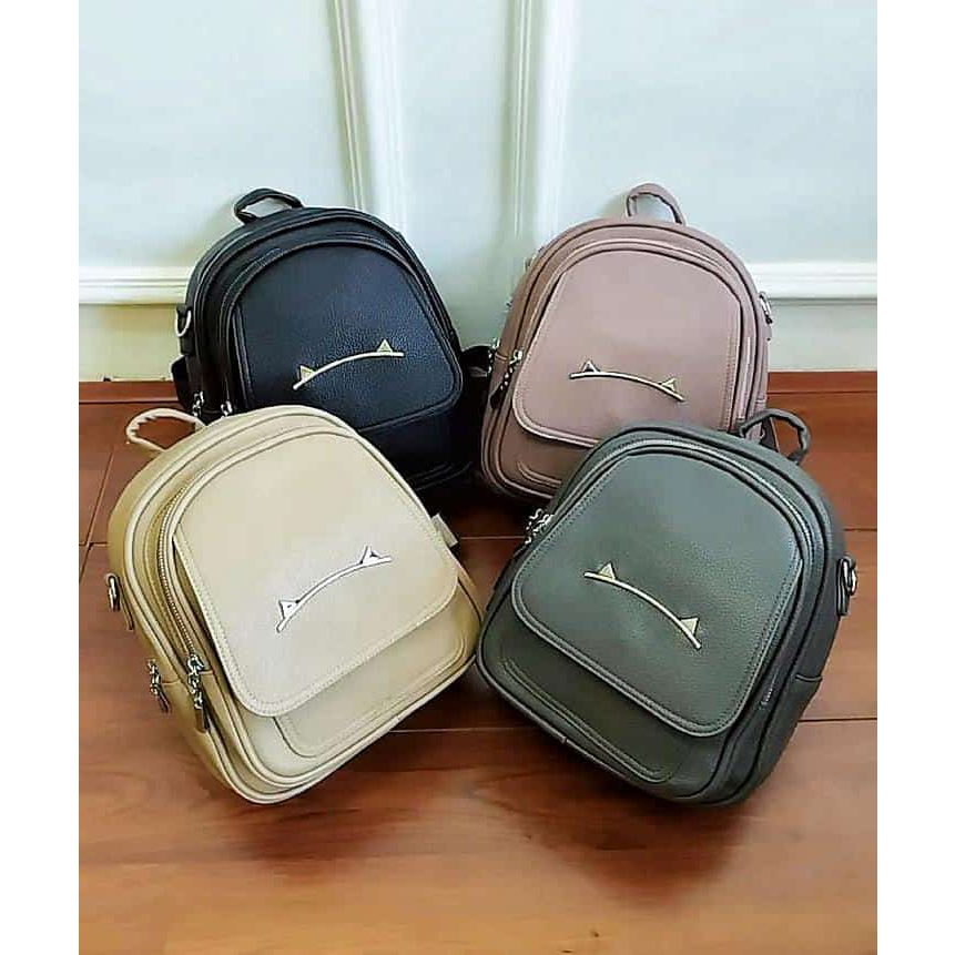 (PINK_IMP) New Import Tas Kucing Lucu Wanita Ready 4 Warna . Ransel Bahan Kulit Jeruk . Premium