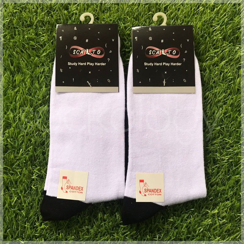 Kaos kaki sekolah Scalto telapak hitam anti bakteria halus