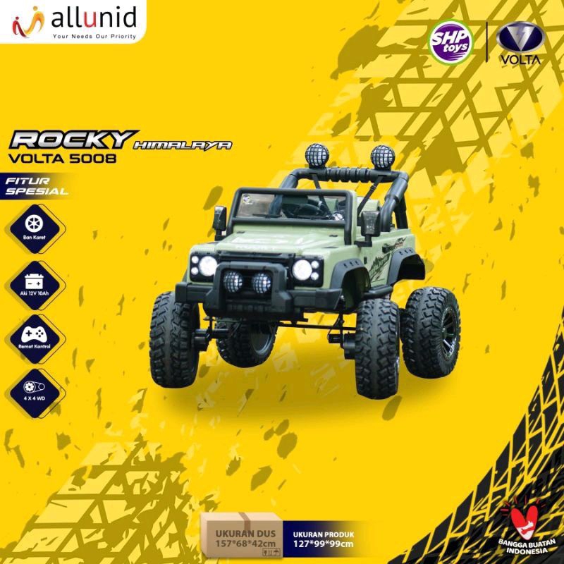 MOBIL AKI MAINAN ANAK JEEP 4x4 VOLTA V5008 / HULK / SAHARA