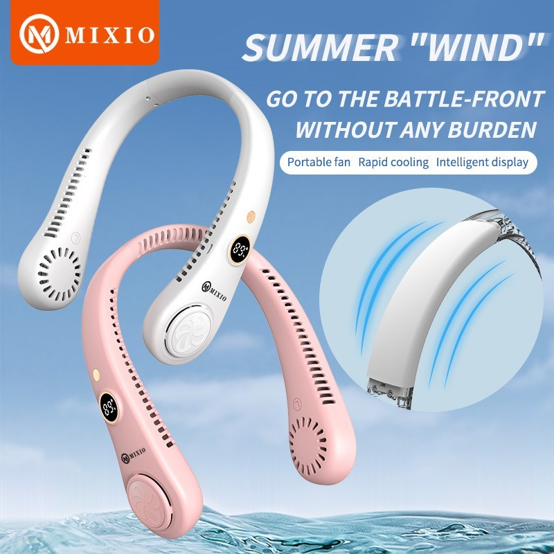 MIXIO M69 Kipas Angin Leher Portable Premium Sport Lazy Neck Fan - M69