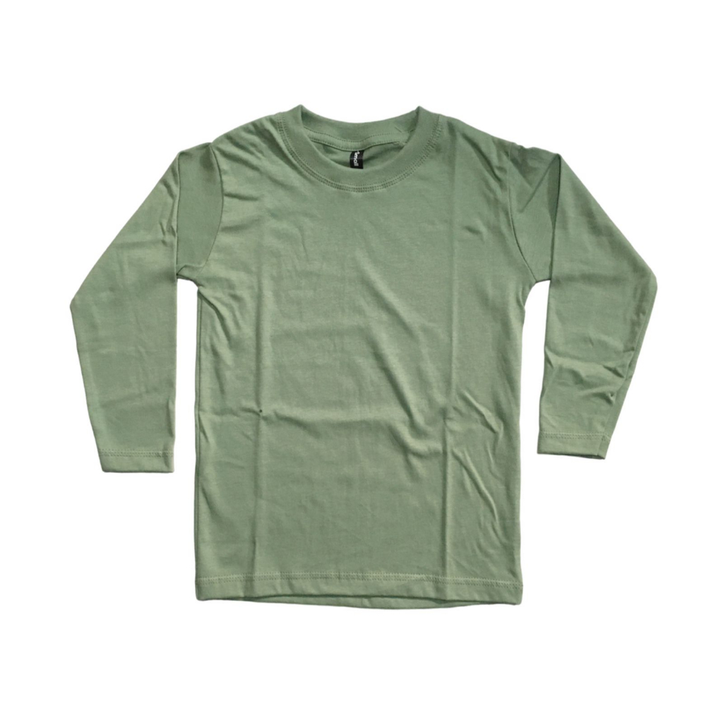 KAOS POLOS SAGE ANAK LENGAN PANJANG / BAJU POLOSAN BISA COUPLE UNTUK BAYI ANAK DAN DEWASA BY DUANA S