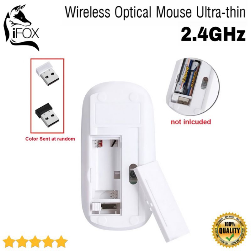 Mouse Slim Bluetooth Wireless 2.4Ghz 4D Macboock Laptop / PC Windows